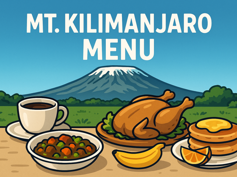 Mount Kilimanjaro Food Menu